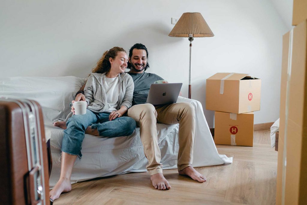 couple packing up to move